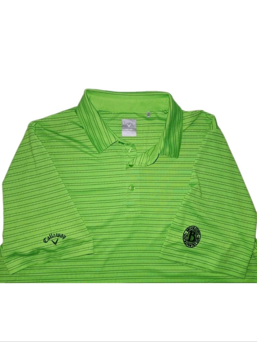 Callaway Bright Green Thin-Striped Golf Polo XL - Picture 7 of 8